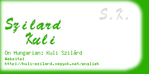 szilard kuli business card