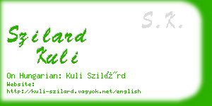 szilard kuli business card